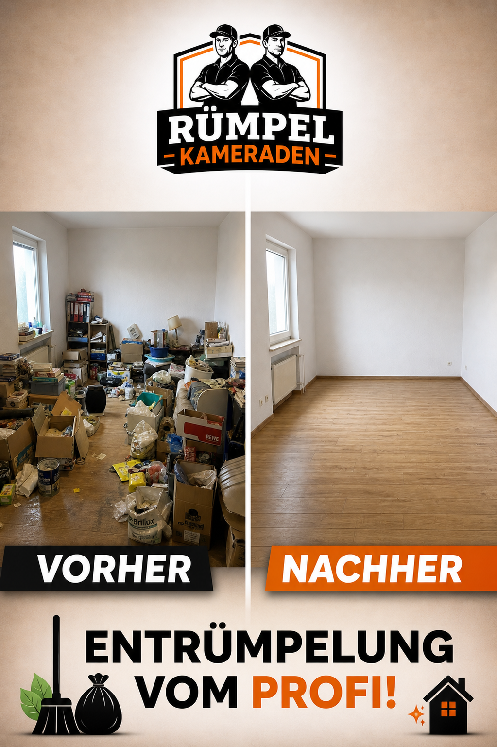 Vorher Nachher Haushaltsauflösung – Rümpel Kameraden
